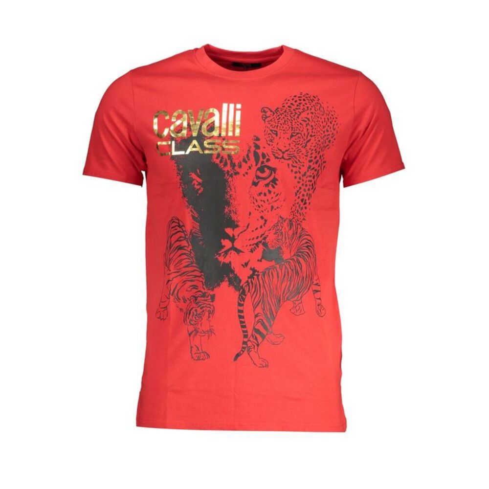 Cavalli Class Red Cotton Men Men's T-Shirt